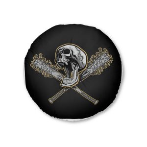 Grunge Skull 3200 2 Tufted Floor Pillow Round