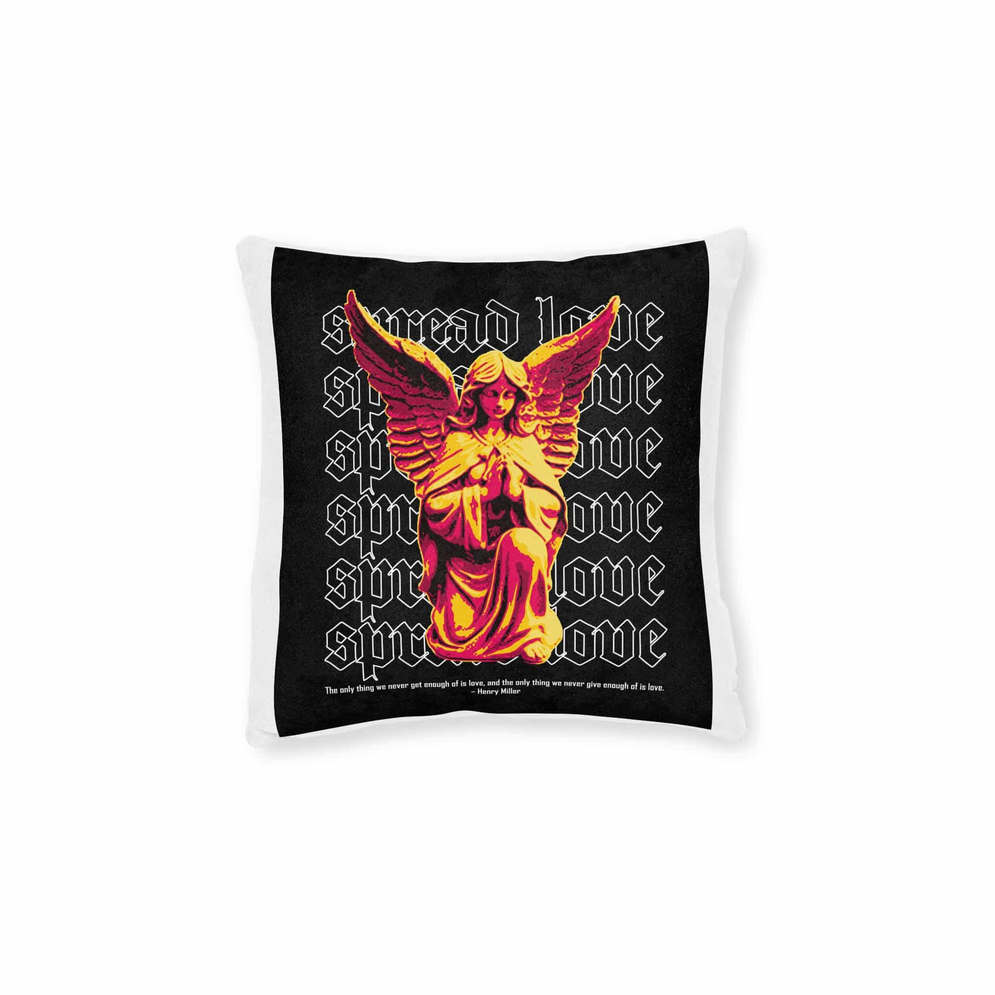 Streetwear Design Fake Romance Statue Style Square Pillow Pink Back