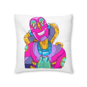 Colorful Robot Tufted Floor Pillow Square