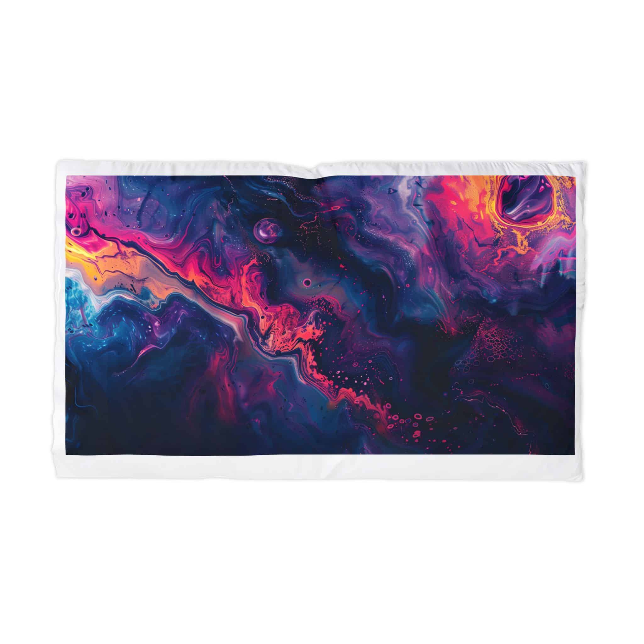Abstract Colorful Swirls Paint Reminiscent Nebulae Microfiber Pillowcase