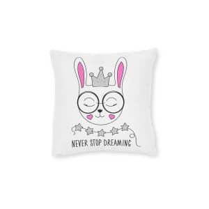Never Stop Dreaming Copia Square Pillow Pink Back