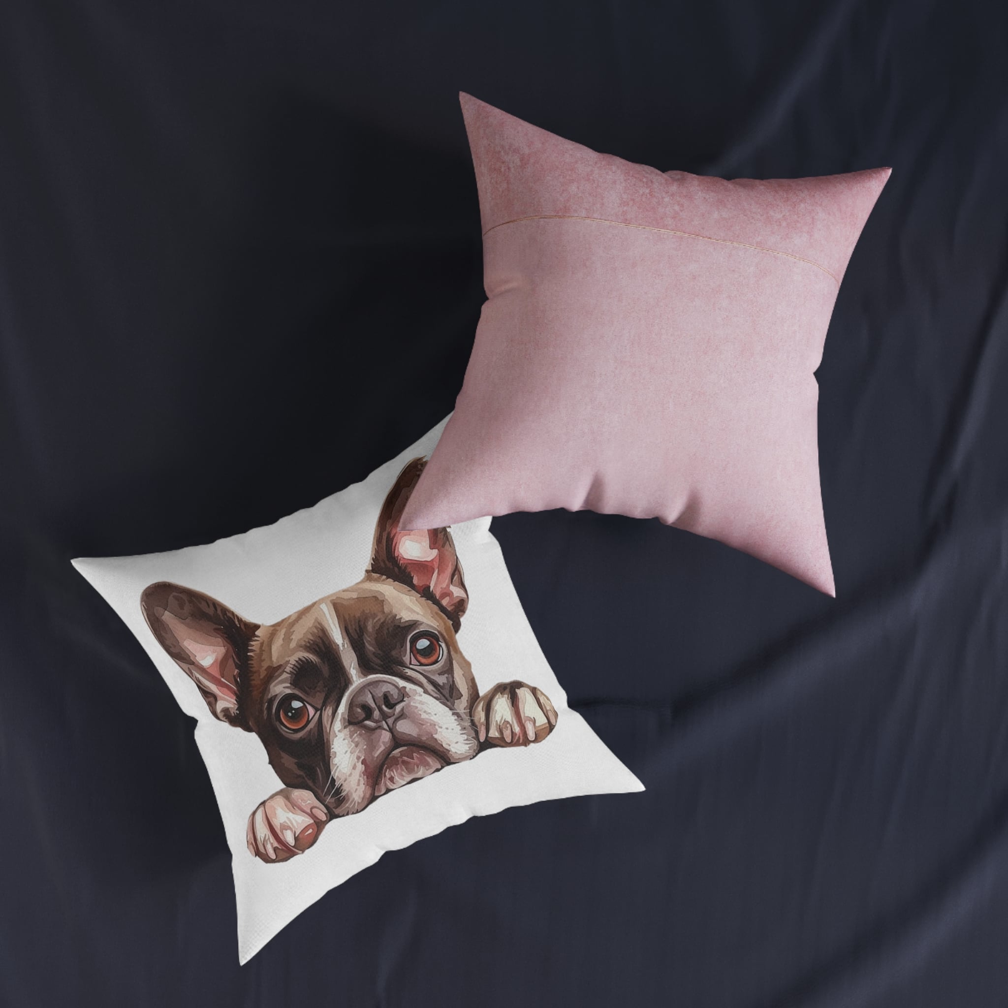 Dogs 29 Square Pillow Pink Back - Image 11