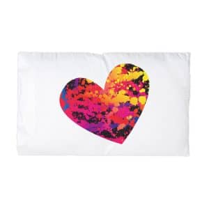 Coloured Heart Microfiber Pillowcase