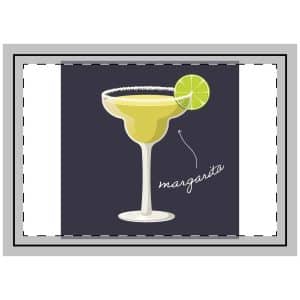 Vector Illustration Margarita Cocktail Isolated Black Background Throw Pillow