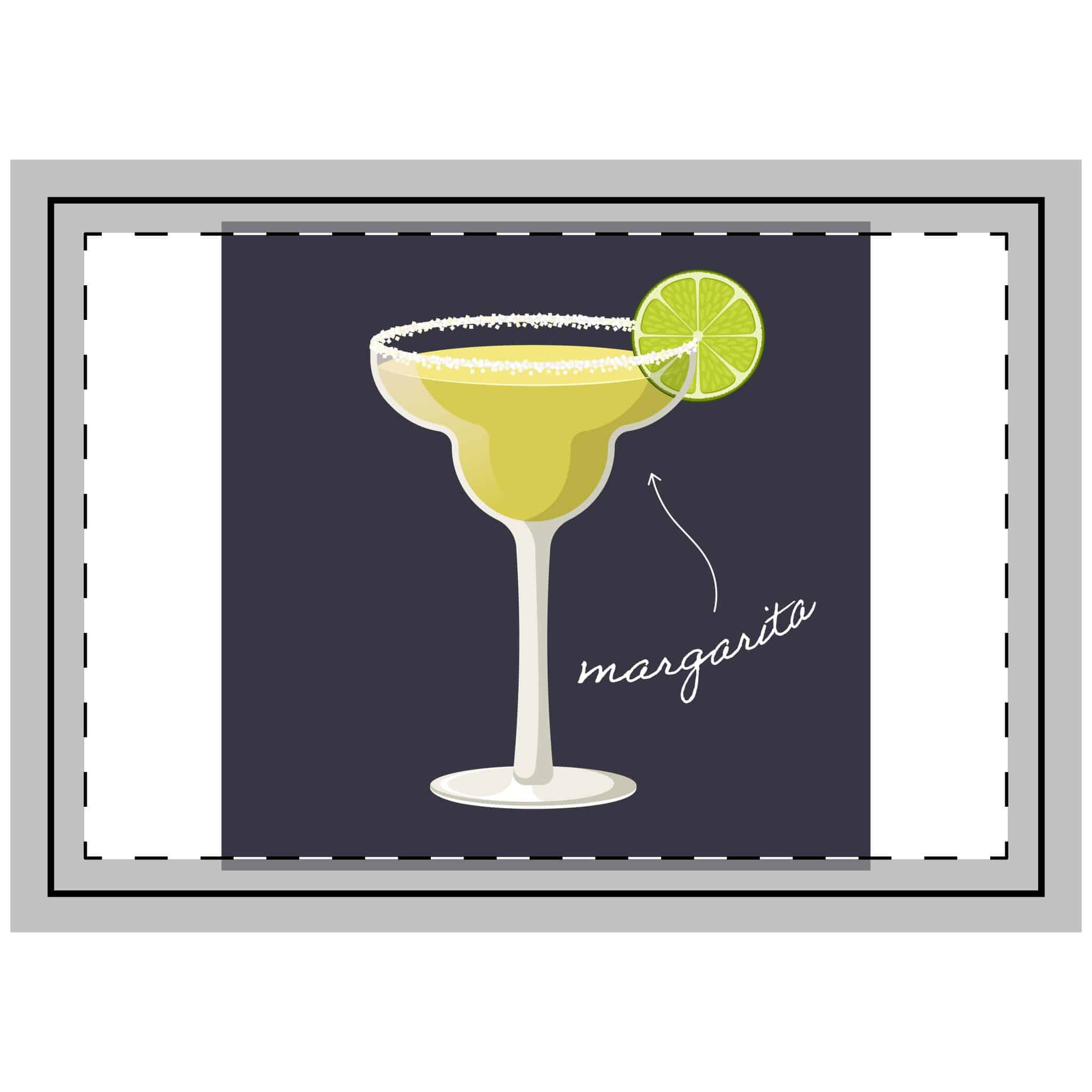 Vector Illustration Margarita Cocktail Isolated Black Background Throw Pillow