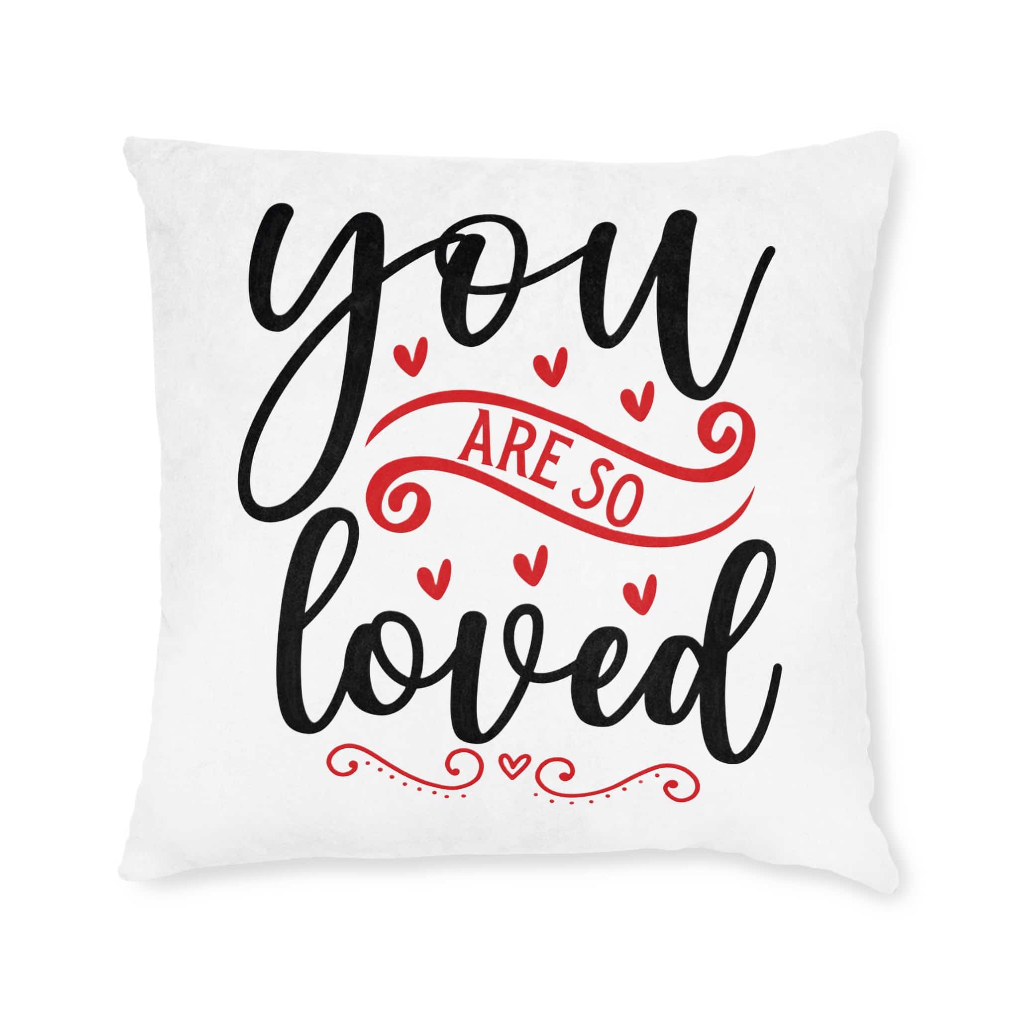 You Are So Loved 1 Square Pillow Pink Back - Image 9