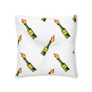 Molotov Cartoon Pixel Art Seamless Pattern Tufted Floor Pillow Square