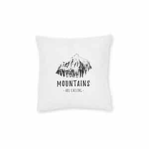 Mountains Square Pillow Pink Back