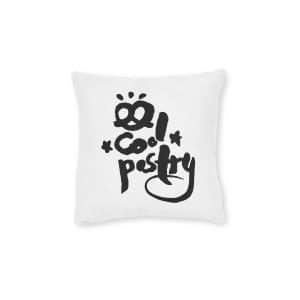 Cool Pastry Calligraphy Lettering Square Pillow Pink Back