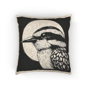 Chickadee Bird Ink Drawing Sitting Flying Birds Black White Illustration Woven Pillow