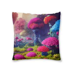 Painting Garden With Bunch Colorful Flowers It Tufted Floor Pillow Square