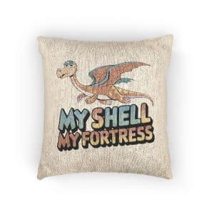 My Shell My Fortress Woven Pillow