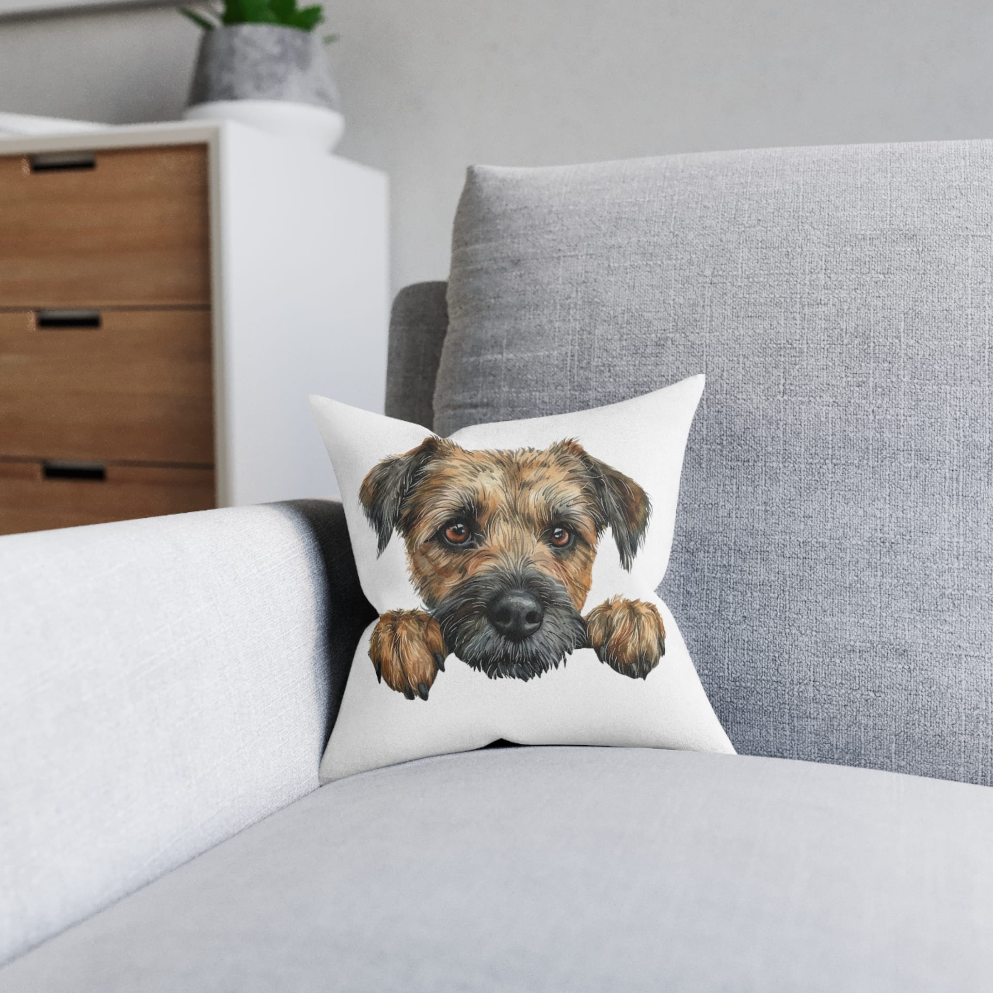 Dogs 28 Square Pillow Pink Back - Image 4