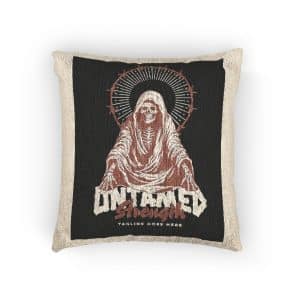 Untamed Strength the Angel of Death Is Sitting Poster Woven Pillow