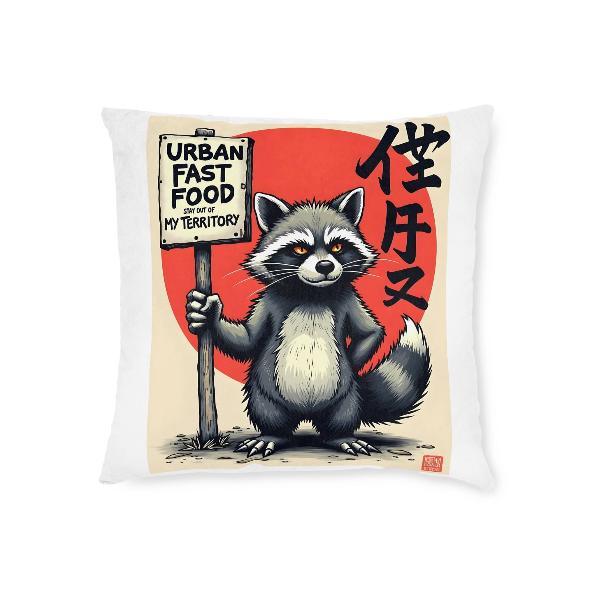 Urban Fast Food Copia Square Pillow Pink Back - Image 5
