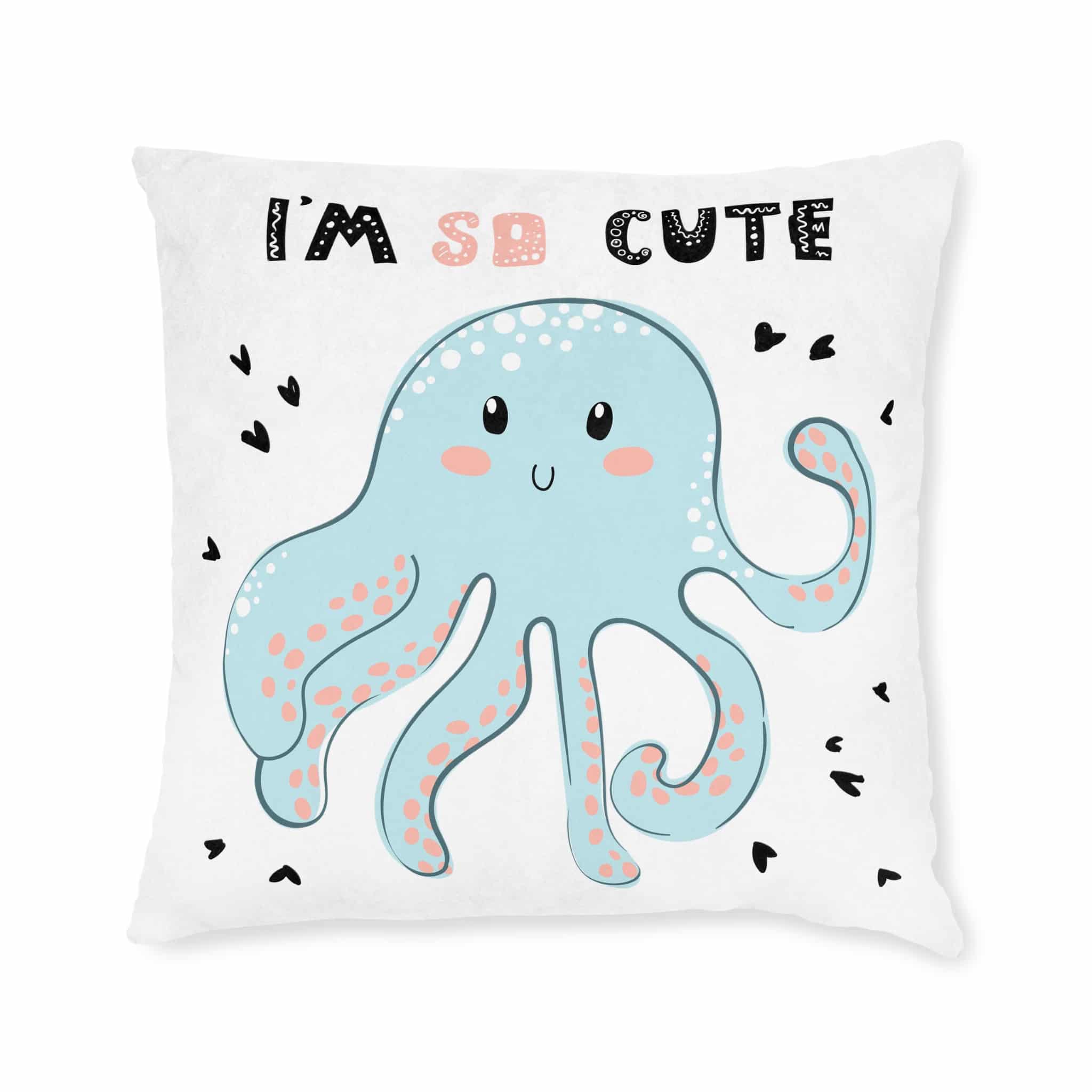 Iam So Cute Square Pillow Pink Back - Image 9