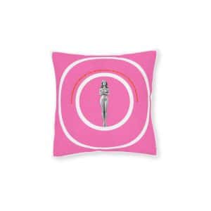Vector International Day Elimination Violence Against Women Poster Banner Square Pillow Pink Back