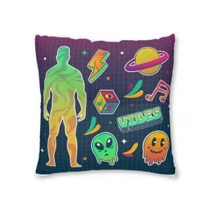 Gradient Rave Sticker Set Tufted Floor Pillow Square