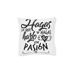 Hagas Lo Que Hagas Hazlo Con Pasion Square Pillow Pink Back