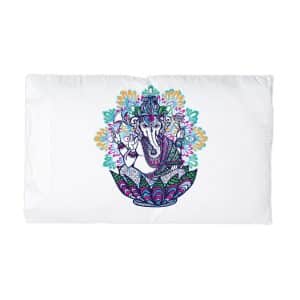 God Ganesha With Ornate Colored Mandala Microfiber Pillowcase