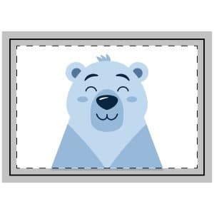 Adorable Cartoon Polar Bear Face Vector Illustration Childrens Art Projects Throw Pillow