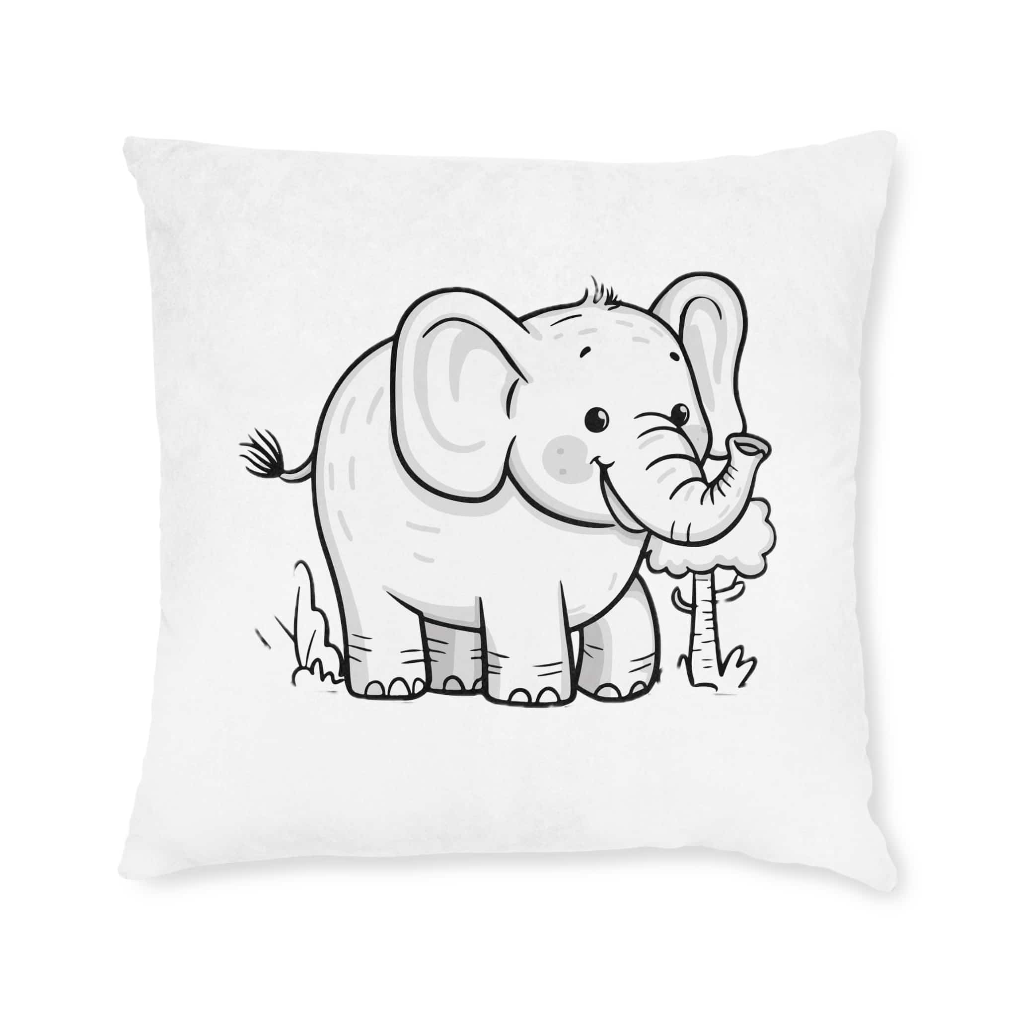 Elephant Copia Square Pillow Pink Back - Image 9