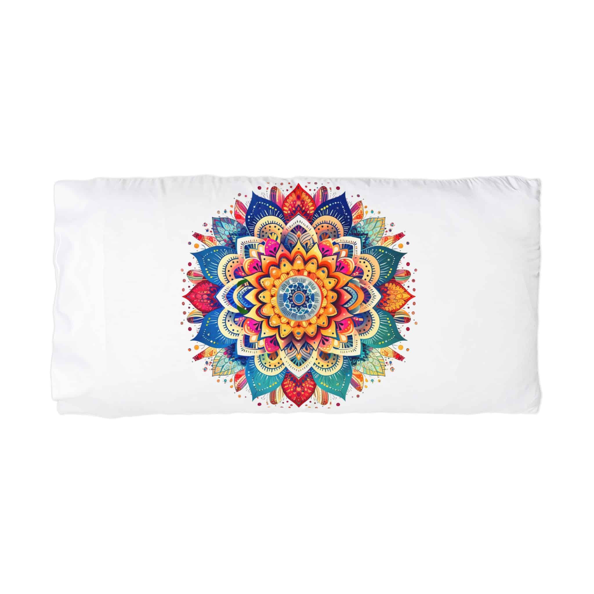 Colorful Mandala With Pattern Colors Microfiber Pillowcase - Image 3