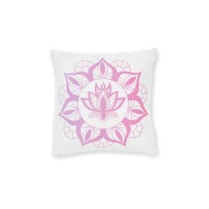 Gradient Floral Mandala Square Pillow Pink Back