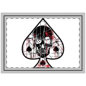 Ace Spades With Skull Grunge Vintage Design T Shirts(5) Throw Pillow
