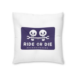 Cool Two Skulls Head Bite Wrench Illustration T Shirt Sticker Tufted Floor Pillow Square