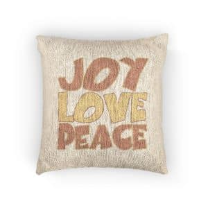 Joy Love Peace Woven Pillow