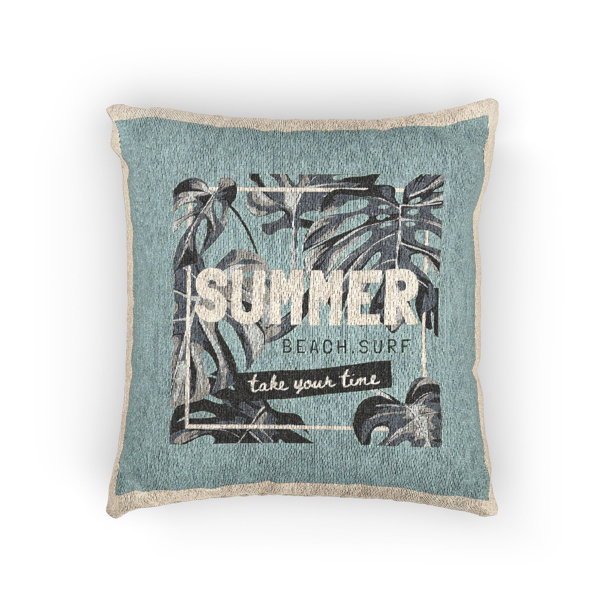 Summer Beach Surf Woven Pillow