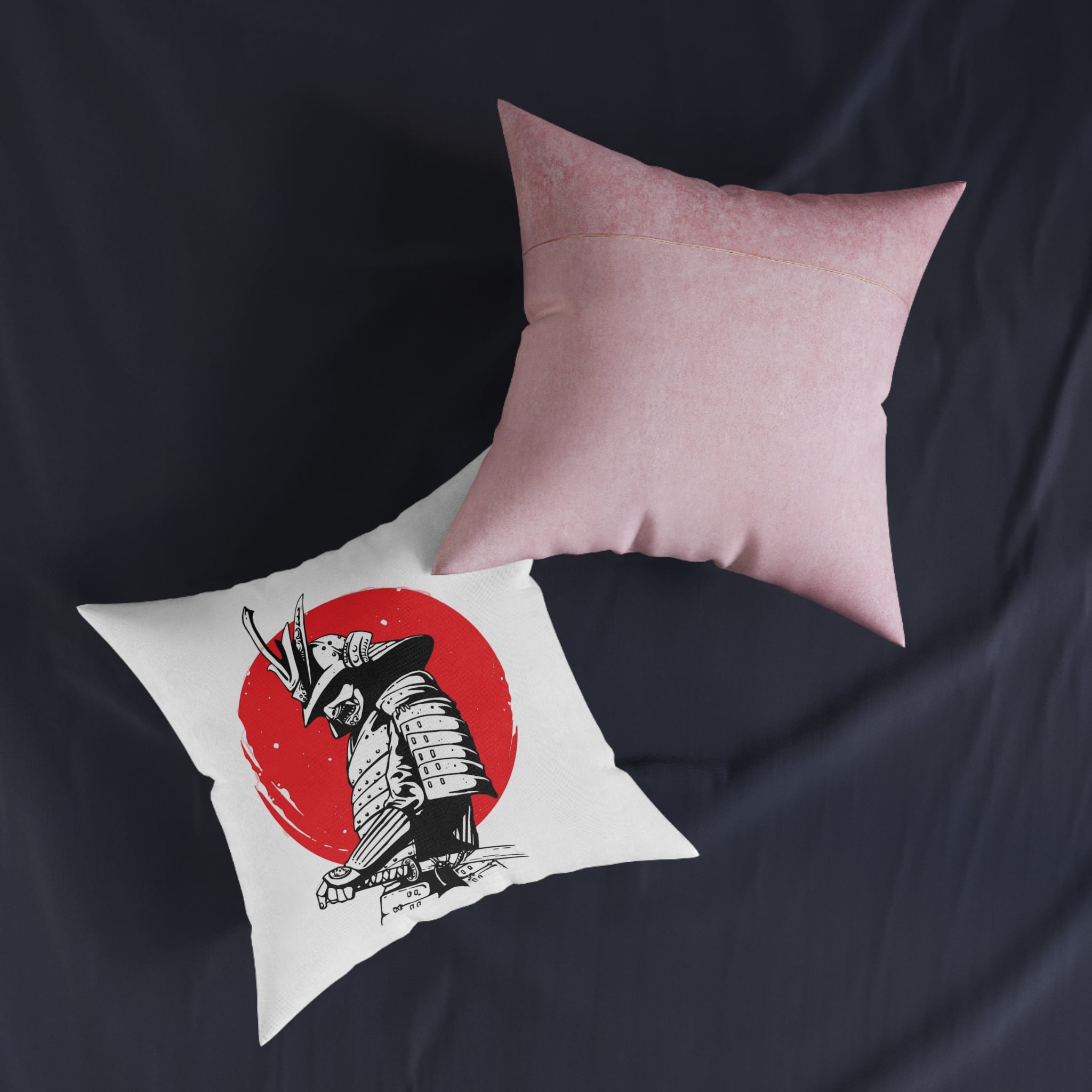 Samurai V1 Square Pillow Pink Back - Image 11
