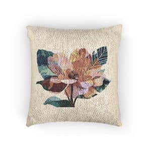 Colorful Abstract Flower Illustration Woven Pillow