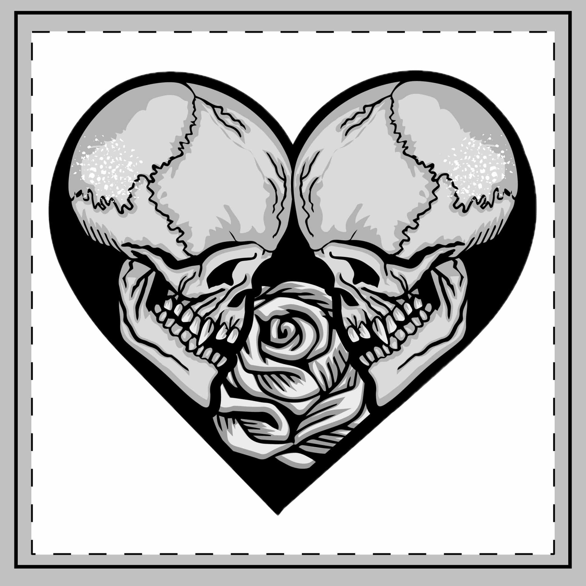 Gothic Sign With Skull Heart Grunge Vintage Design T Shirts Throw Pillow - Image 2
