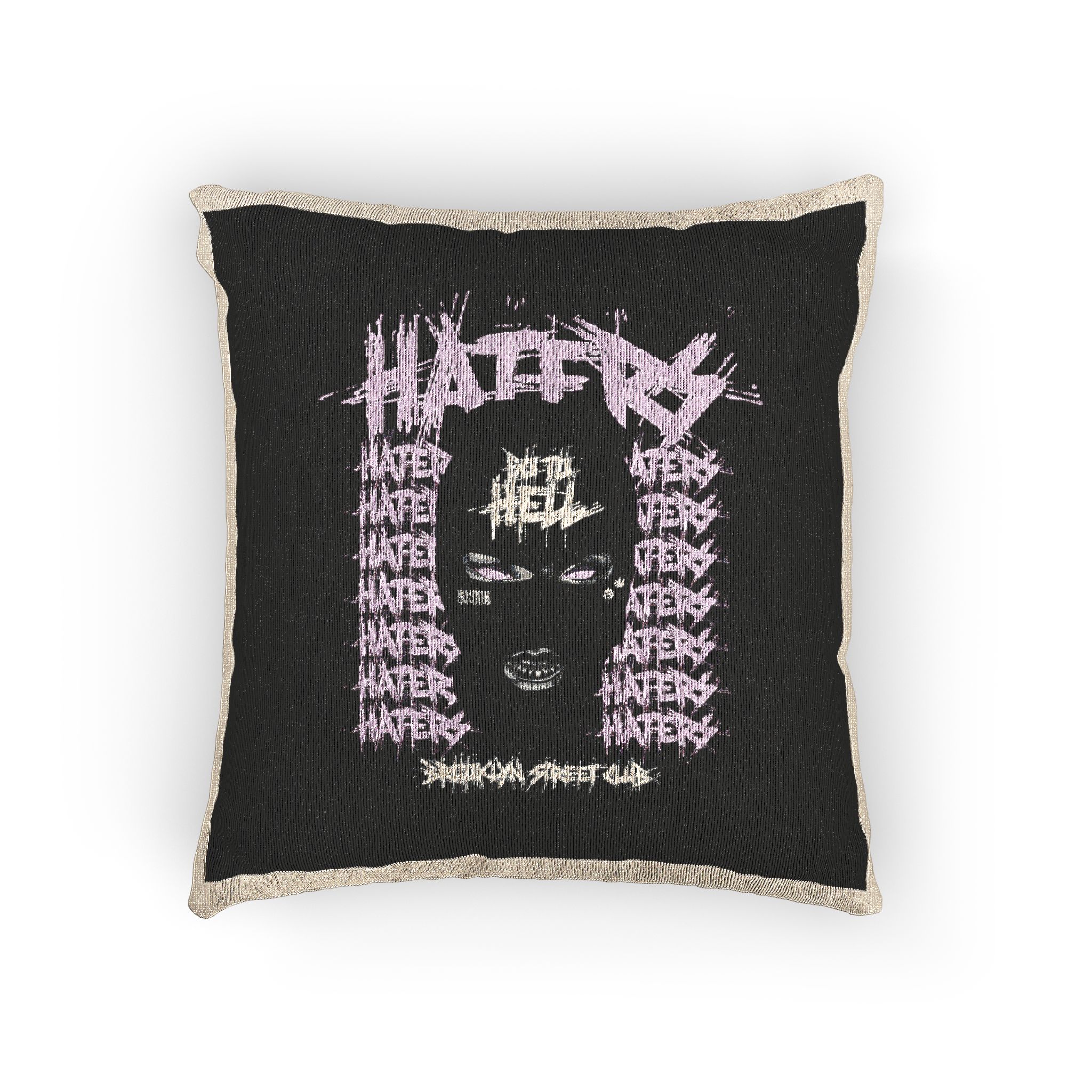 Haters Brooklyn Abstract Street Vintage Fashion Woven Pillow