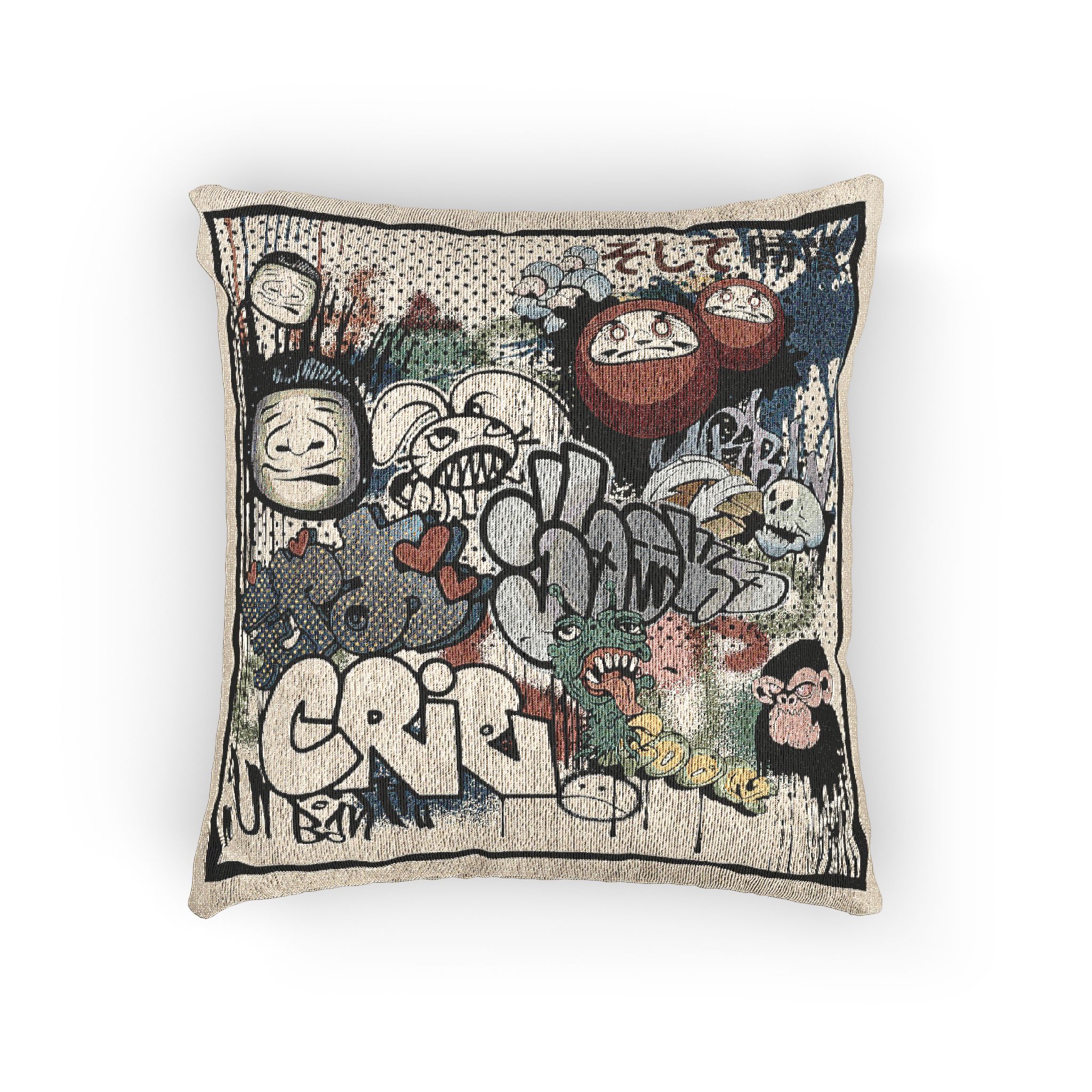 Seamless Graffiti Pattern (6) Woven Pillow