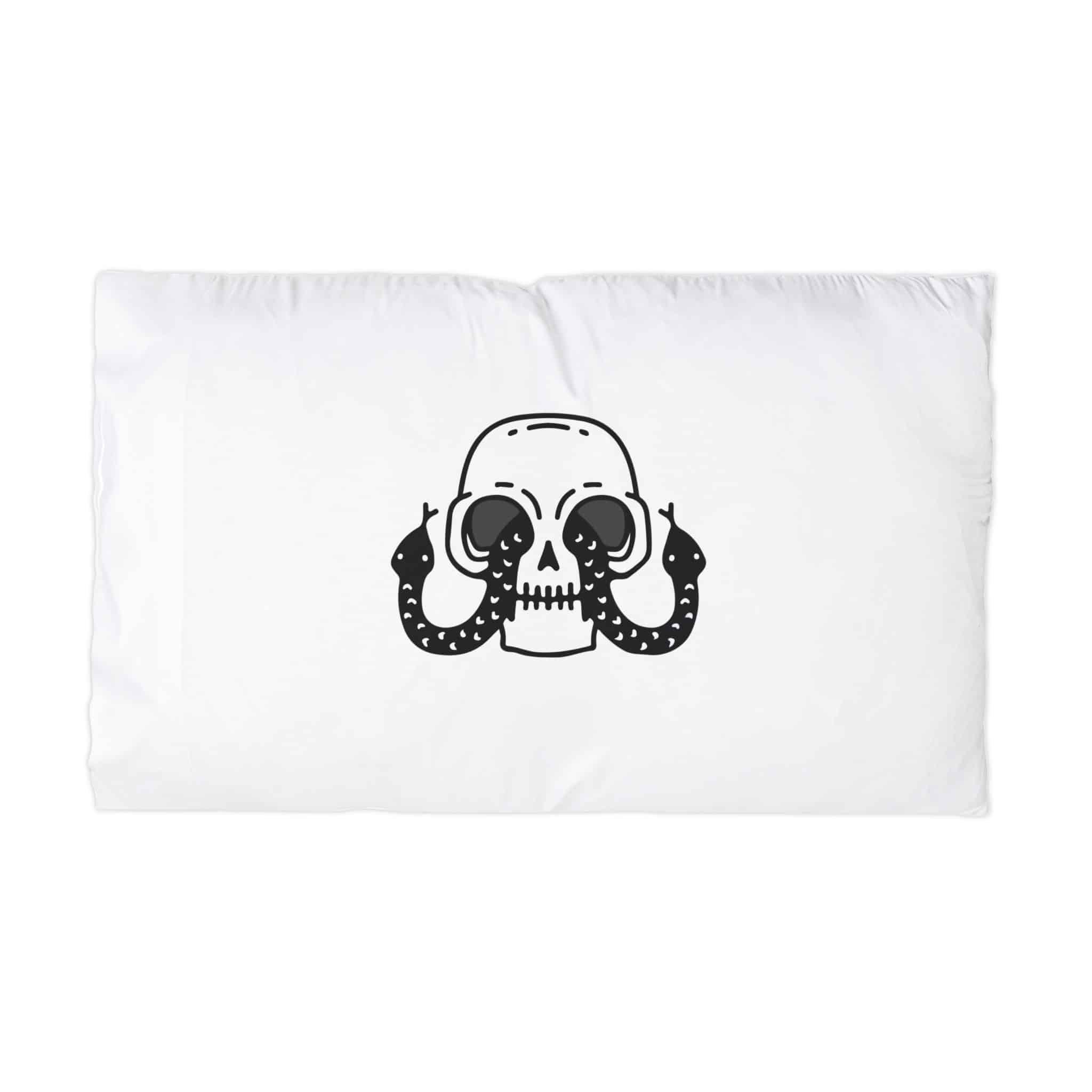 Cool Skull Head With Snakes Eyes Illustration T Shirt Sticker Apparel Merchandise Microfiber Pillowcase