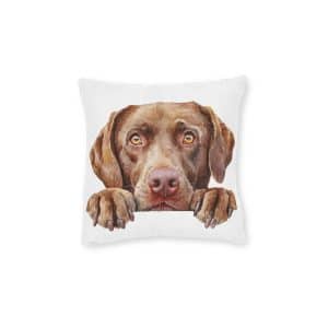 Dogs 24 Square Pillow Pink Back