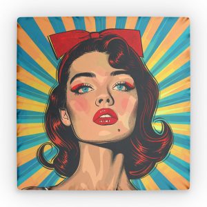 Vintage Pop Art Girl Custom Shaped Pillows