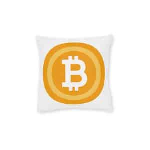 Bitcoin Copia Square Pillow Pink Back