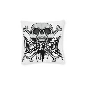Gothic Sign With Skull Grunge Vintage Design T Shirts (56) Square Pillow Pink Back