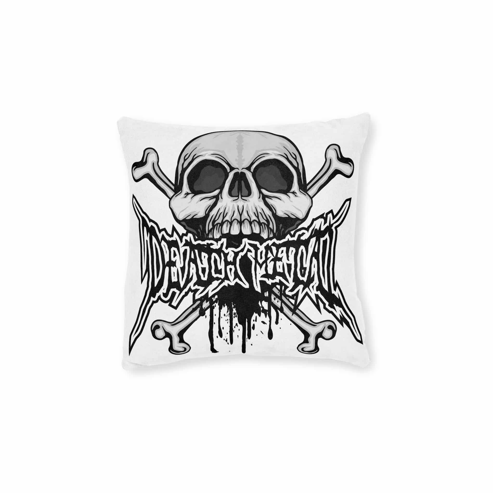 Gothic Sign With Skull Grunge Vintage Design T Shirts (56) Square Pillow Pink Back