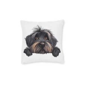 Dogs 23 Square Pillow Pink Back