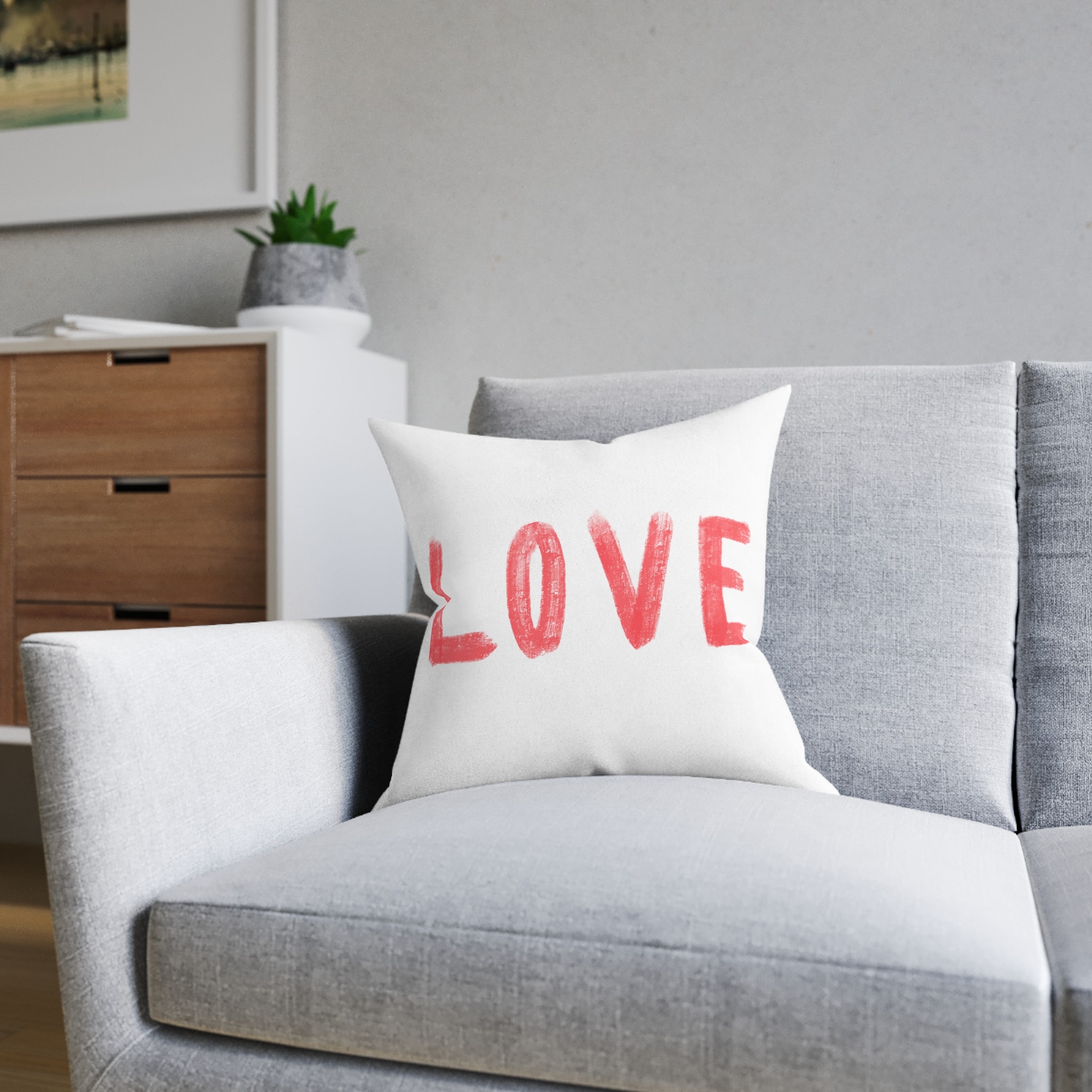 Love 5 Square Pillow Pink Back - Image 8