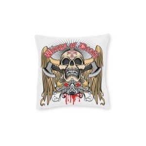 Gothic Sign With Skull Grunge Vintage Design T Shirts (30) Square Pillow Pink Back