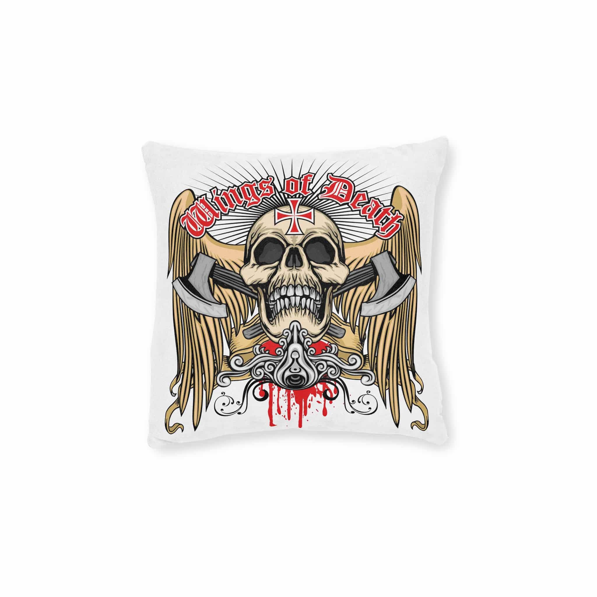 Gothic Sign With Skull Grunge Vintage Design T Shirts (30) Square Pillow Pink Back
