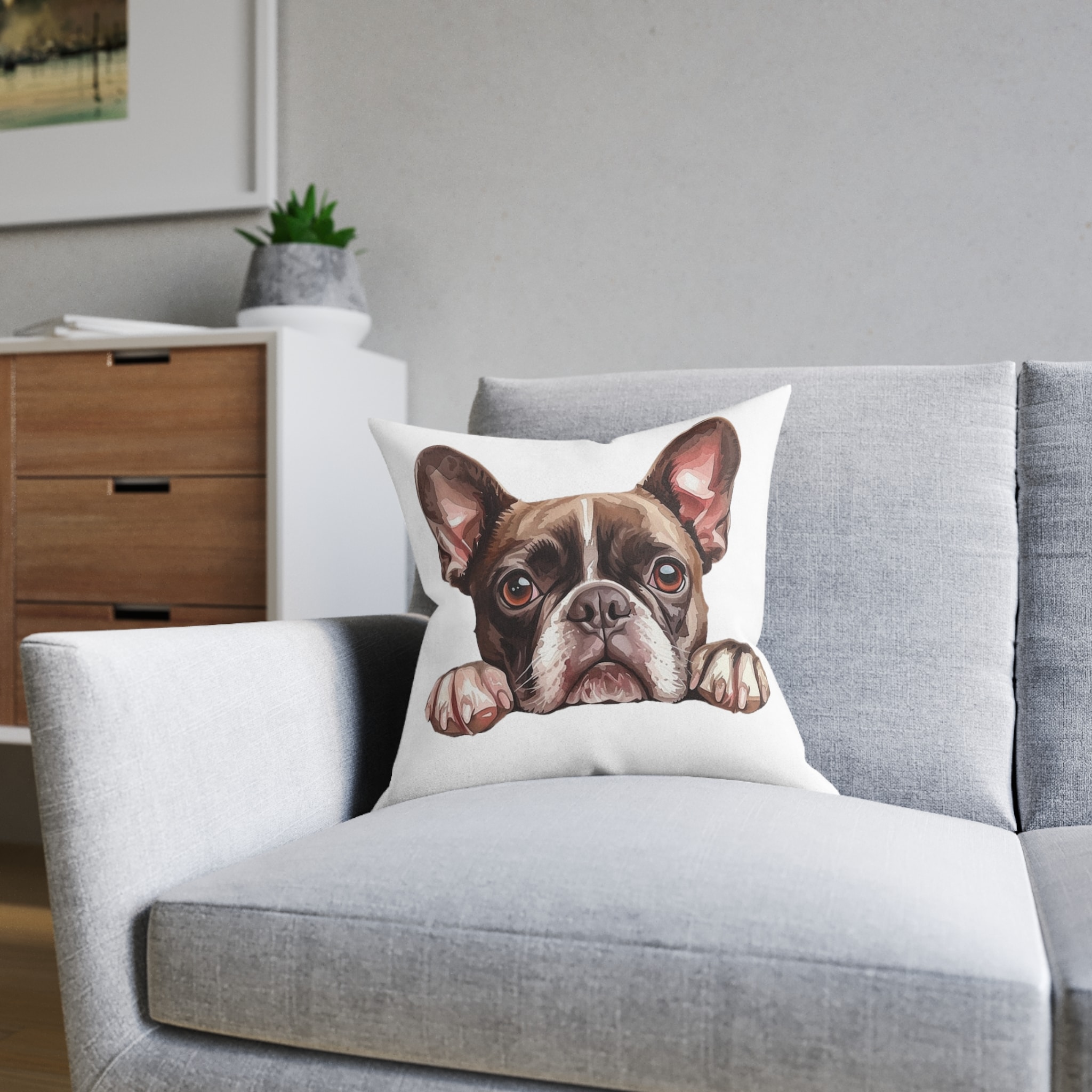 Dogs 29 Square Pillow Pink Back - Image 8
