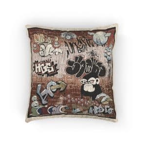 Seamless Graffiti Pattern (3) Woven Pillow