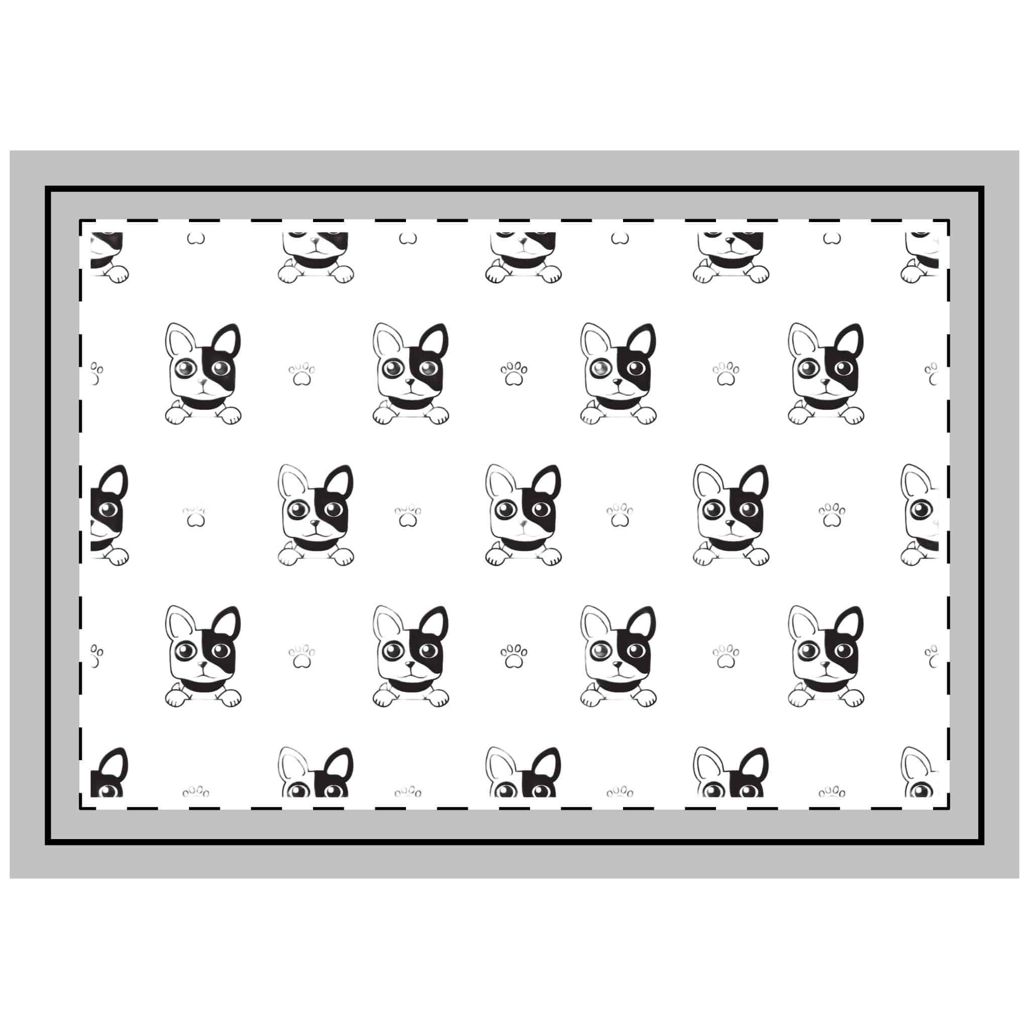 French Bulldog Seamless Pattern Throw Pillow